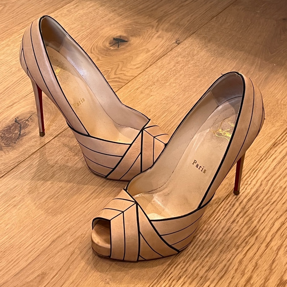 Christian Louboutin Tan Stiletto Heels
